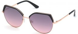 Gafas de Sol - Guess - GU7736 - 01U  SHINY BLACK // BURGUNDY GRADIENT MIRROR