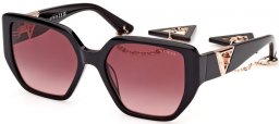 Lunettes de soleil - Guess - GU7892 - 01T  SHINY BLACK // BURGUNDY GRADIENT