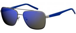 Lunettes de soleil - Polaroid - PLD 2044/S - R80 (5X) STEEL METAL DARK RUTHENIUM // GREY MIRROR BLUE POLARIZED