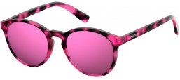 Lunettes Junior - Polaroid Junior - PLD 8024/S - C4B (AI) HAVANA FUCHSIA // GREY PINK MIRROR POLARIZED