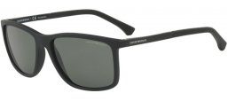 Sunglasses - Emporio Armani - EA4058 - 56539A BLACK RUBBER // GREEN POLARIZED