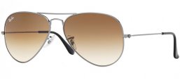 Sunglasses - Ray-Ban® - Ray-Ban® RB3025 AVIATOR LARGE METAL - 004/51 GUNMETAL // CRYSTAL BROWN GRADIENT