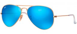 Sunglasses - Ray-Ban® - Ray-Ban® RB3025 AVIATOR LARGE METAL - 112/17 MATTE GOLD // CRYSTAL GREEN MIRROR MULTILAYER BLUE