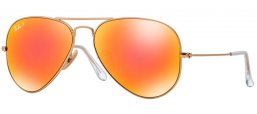 Sunglasses - Ray-Ban® - Ray-Ban® RB3025 AVIATOR LARGE METAL - 112/4D  MATTE GOLD // BROWN MIRROR RED POLARIZED