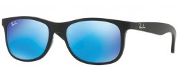 Gafas Junior - Ray-Ban® Junior Collection - RJ9062S - 701355 MATTE BLACK ON BLACK // MIRROR BLUE