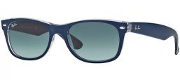 Sunglasses - Ray-Ban® - Ray-Ban® RB2132 NEW WAYFARER - 605371  TOP MATTE BLUE ON TRANSPARENT // GREY GRADIENT