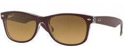 Sunglasses - Ray-Ban® - Ray-Ban® RB2132 NEW WAYFARER - 6054M2 TOP BORDEAUX ON TRANSPARENT // BROWN GRADIENT POLARIZED