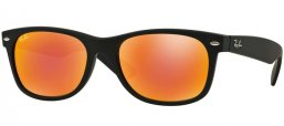 Sunglasses - Ray-Ban® - Ray-Ban® RB2132 NEW WAYFARER - 622/69 RUBBER BLACK // BROWN MIRROR RED