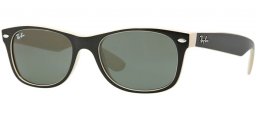 Sunglasses - Ray-Ban® - Ray-Ban® RB2132 NEW WAYFARER - 875 TOP BLACK ON BEIGE // CRYSTAL GREEN