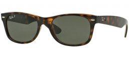 Sunglasses - Ray-Ban® - Ray-Ban® RB2132 NEW WAYFARER - 902/58 TORTOISE // CRYSTAL GREEN POLARIZED
