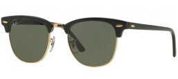 Sunglasses - Ray-Ban® - Ray-Ban® RB3016 CLUBMASTER - W0365 EBONY ARISTA // CRYSTAL GREEN