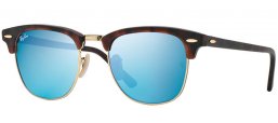 Sunglasses - Ray-Ban® - Ray-Ban® RB3016 CLUBMASTER - 114517 SAND HAVANA GOLD // GREY MIRROR BLUE