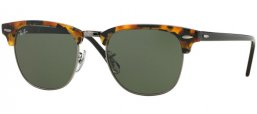 Sunglasses - Ray-Ban® - Ray-Ban® RB3016 CLUBMASTER - 1157 SPOTTED BLACK HAVANA // GREEN