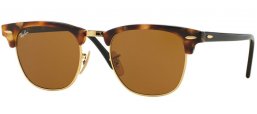 Sunglasses - Ray-Ban® - Ray-Ban® RB3016 CLUBMASTER - 1160 SPOTTED BROWN HAVANA // BROWN