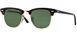 Sunglasses - Ray-Ban® - Ray-Ban® RB3016 CLUBMASTER - W0366 MOCK TORTOISE ARISTA // CRYSTAL GREEN