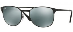 Sunglasses - Ray-Ban® - Ray-Ban® RB3429M SIGNET - 002/40 SHINY BLACK // GREY MIRROR