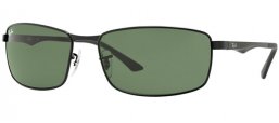 Sunglasses - Ray-Ban® - Ray-Ban® RB3498 - 002/71 BLACK // GREEN