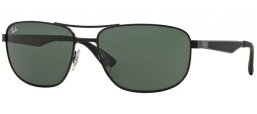 Sunglasses - Ray-Ban® - Ray-Ban® RB3528 - 006/71 MATTE BLACK // GREEN
