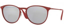 Sunglasses - Ray-Ban® - Ray-Ban® RB3539 ERIKA METAL - 9023B5 RUBBER BORDO // BORDO LIGHT FLASH GREY