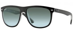Sunglasses - Ray-Ban® - Ray-Ban® RB4147 BOYFRIEND - 603971 TOP BLACK ON TRANSPARENT // GREY GRADIENT AZURE