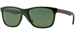 Sunglasses - Ray-Ban® - Ray-Ban® RB4181 - 601 SHINY BLACK // CRYSTAL GREEN