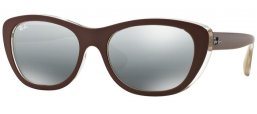 Lunettes de soleil - Ray-Ban® - Ray-Ban® RB4227 - 619388 TOP MATTE BROWN ON OCRA // GREY MIRROR SILVER GRADIENT