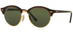 Lunettes de soleil - Ray-Ban® - Ray-Ban® RB4246 CLUBROUND - 990/58 RED HAVANA // GREEN POLARIZED