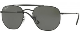 Sunglasses - Ray-Ban® - Ray-Ban® RB3648 MARSHAL - 002/58 BLACK // GREEN POLARIZED