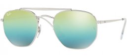 Gafas de Sol - Ray-Ban® - Ray-Ban® RB3648 MARSHAL - 003/I2 SILVER // GREEN MIRROR BLUE GRADIENT GREY