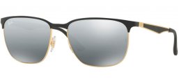 Sunglasses - Ray-Ban® - Ray-Ban® RB3569 - 187/88 GOLD TOP BLACK // GREY MIRROR SILVER GRADIENT