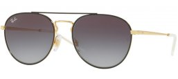 Lunettes de soleil - Ray-Ban® - Ray-Ban® RB3589 - 90548G GOLD TOP ON BLACK // GREY GRADIENT DARK GREY