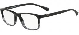 Lunettes de vue - Emporio Armani - EA3098 - 5566 BLACK TRANSPARENT STRIPED GREY