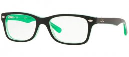 Lunettes Junior - Ray-Ban® Junior Collection - RY1531 - 3764 GREEN TRANSPARENT ON TOP BLACK