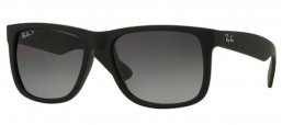 Lunettes de soleil - Ray-Ban® - Ray-Ban® RB4165 JUSTIN - 622/T3 BLACK RUBBER // GREY GRADIENT POLARIZED