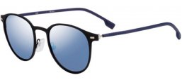 Sunglasses - BOSS Hugo Boss - BOSS 1008/S - 0VK (XT) MATTE BLACK BLUE // BLUE SKY MIRROR