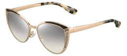 Sunglasses - Jimmy Choo - DOMI/S - PSW (IC) GOLD BLACK METALIZED // GREY MIRROR SILVER GRADIENT