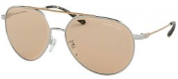 Sunglasses - Michael Kors - MK1041 ANTIGUA - 115373 SHINY SILVER // LIGHT BROWN SOLID