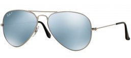 Gafas de Sol - Ray-Ban® - Ray-Ban® RB3025 AVIATOR LARGE METAL - 019/W3 MATTE SILVER // SILVER MIRROR POLARIZED