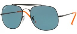 Lunettes de soleil - Ray-Ban® - Ray-Ban® RB3561 THE GENERAL - 910752 BLACK // BLUE POLARIZED