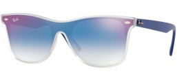 Sunglasses - Ray-Ban® - Ray-Ban® RB4440N BLAZE WAYFARER - 6356X0 MATTE TRANSPARENT // CLEAR GRADIENT BLUE MIRROR RED