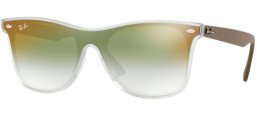 Sunglasses - Ray-Ban® - Ray-Ban® RB4440N BLAZE WAYFARER - 6358W0 MATTE TRANSPARENT // CLEAR GRADIENT GREEN MIRROR RED