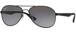 Sunglasses - Ray-Ban® - Ray-Ban® RB3549 - 002/T3 BLACK // GREY GRADIENT DARK GREY POLARIZED