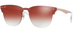 Lunettes de soleil - Ray-Ban® - Ray-Ban® RB3576N BLAZE CLUBMASTER - 9039V0 BRUSHED COPPER // CLEAR GRADIENT RED MIRROR RED