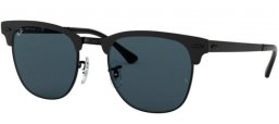 Lunettes de soleil - Ray-Ban® - Ray-Ban® RB3716 CLUBMASTER METAL - 186/R5 SHINY BLACK TOP MATTE // BLUE