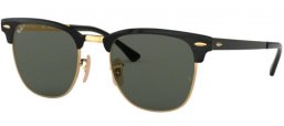 Lunettes de soleil - Ray-Ban® - Ray-Ban® RB3716 CLUBMASTER METAL - 187/58 GOLD TOP BLACK // GREEN POLARIZED
