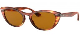 Sunglasses - Ray-Ban® - Ray-Ban® RB4314N NINA - 954/33 STRIPPED BROWN // BROWN