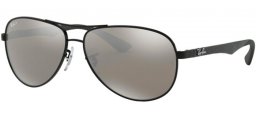 Sunglasses - Ray-Ban® - Ray-Ban® RB8313 CARBON FIBRE - 002/K7 SHINY BLACK // GREY MIRROR BLACK POLARIZED