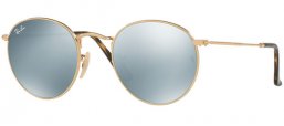 Lunettes de soleil - Ray-Ban® - Ray-Ban® RB3447N ROUND METAL - 001/30 SHINY GOLD // GREY FLASH