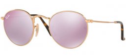 Lunettes de soleil - Ray-Ban® - Ray-Ban® RB3447N ROUND METAL - 001/8O SHINY GOLD // WISTERIA FLASH