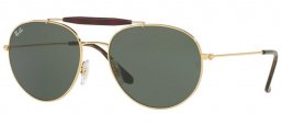 Sunglasses - Ray-Ban® - Ray-Ban® RB3540 - 001 GOLD // GREEN